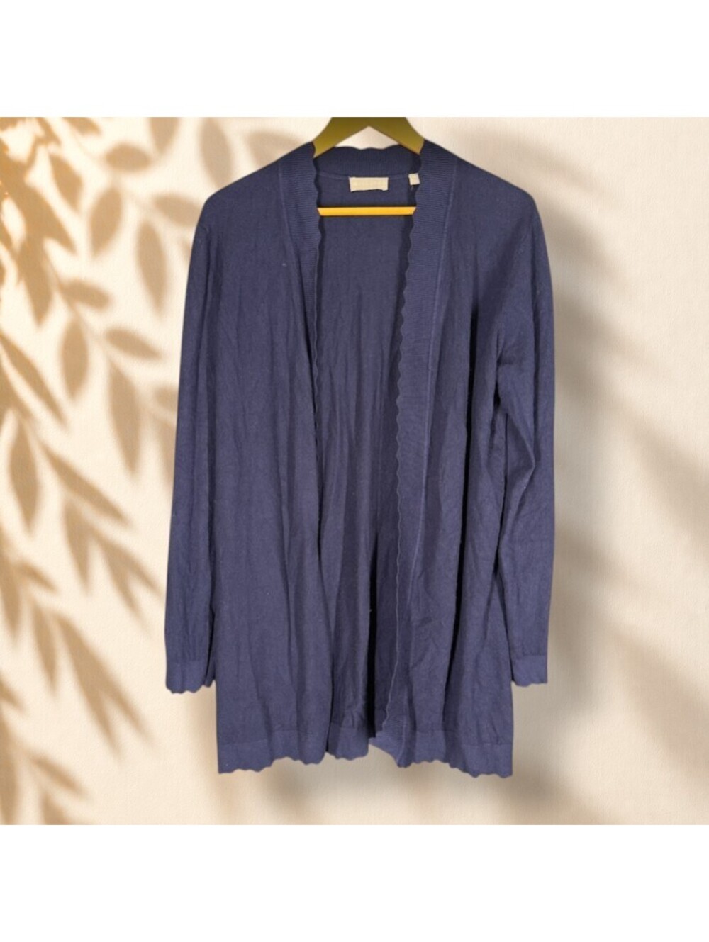 Evolution Cardigan Women XL Blue Open Front Long Sleeve Knit Soft Cozy Rayon